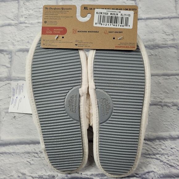 Dearfoams Lane Teddy Slide Memory Foam Slippers in Muslin size XL (11-12) - Picture 9 of 14